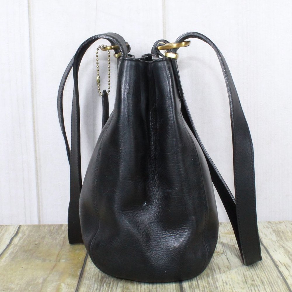 Vintage! COACH 50105 Black Leather Shoulder Bag - Picture 6 of 14